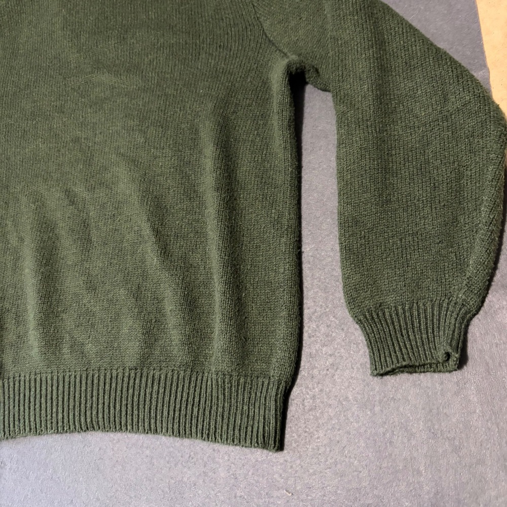 Polo Ralph Lauren Mens XL Green Quarter Zip Sweater Heavy Cotton Fall Logo - Picture 6 of 7